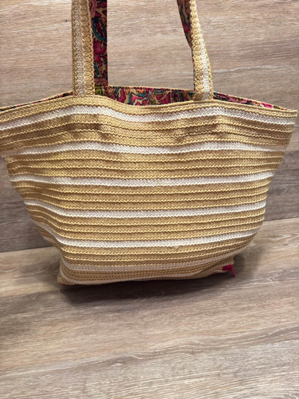 Vera Bradley Seashore beach bag sunburst floral starfish straw tote - Picture 5 of 13
